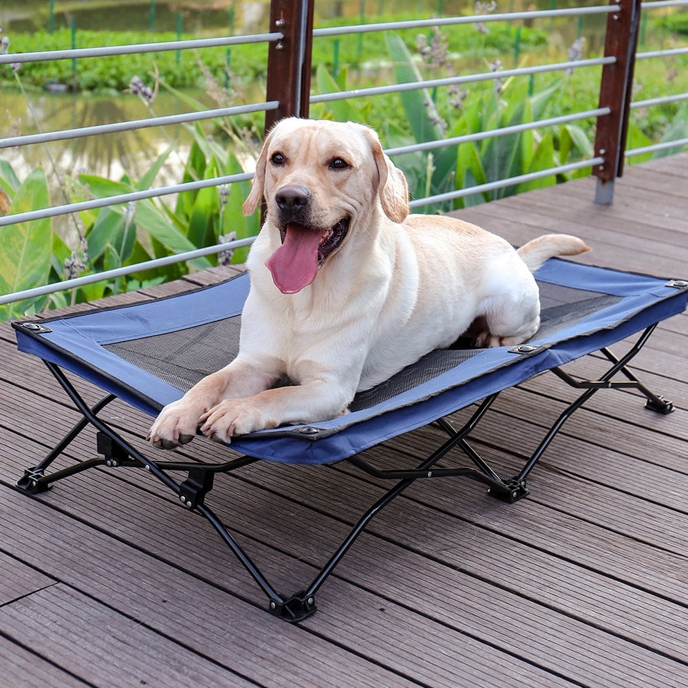 Large Elevated Folding Pet Bed Cot Travel Portable Breathable Mesh