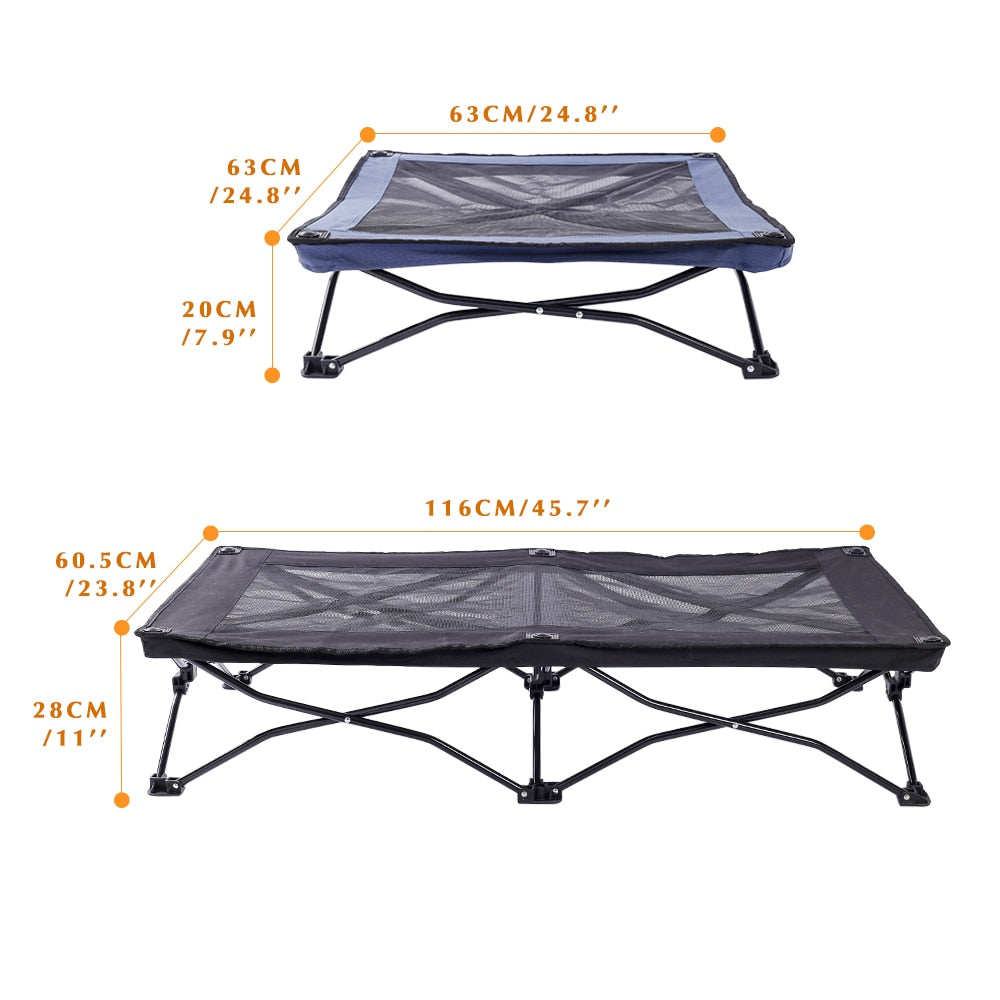 Large Elevated Folding Pet Bed Cot Travel Portable Breathable Mesh